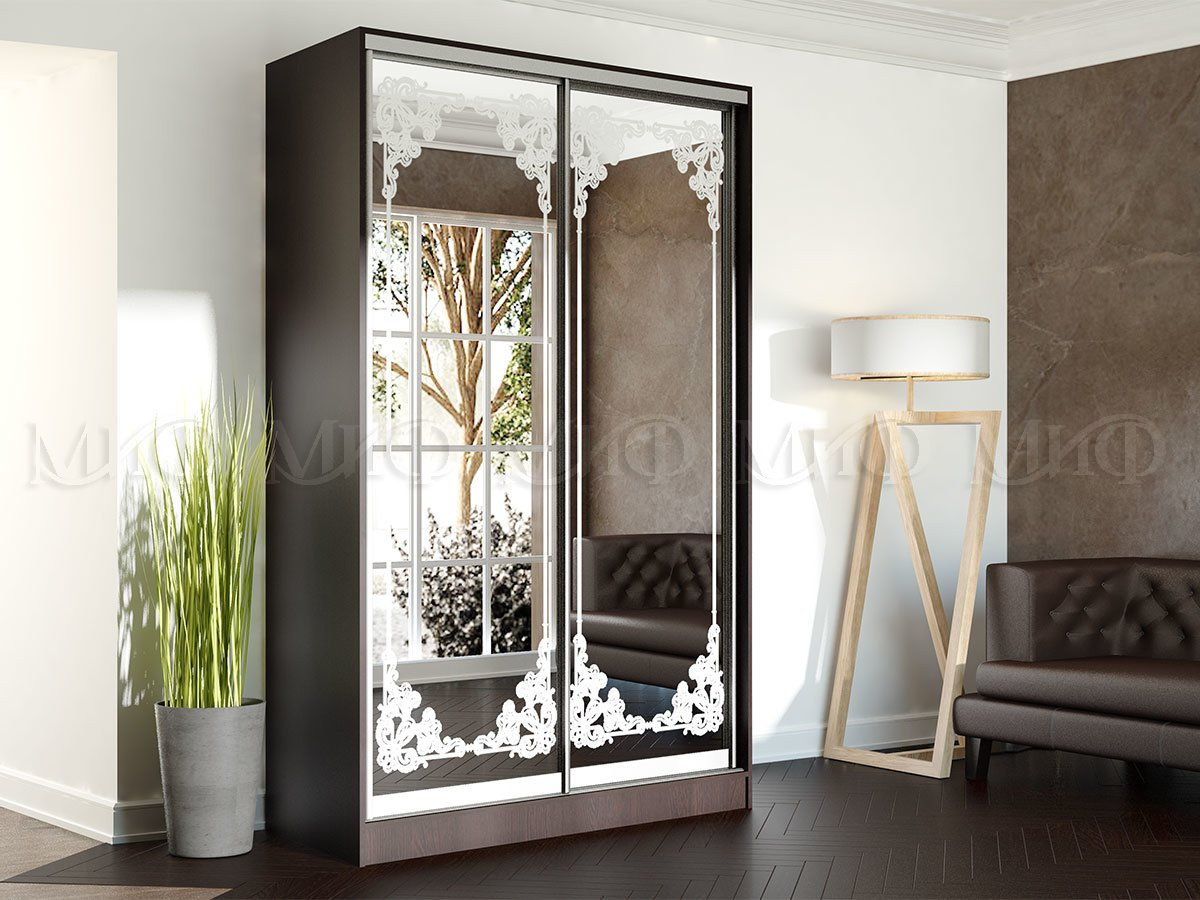 Шкаф-Купе Тринити-4 (Ш-1350 мм x В-2244 мм x Г-600 мм)/Разные Цвета