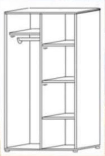 Шкаф 2-х Створчатый ШК-202-1 Комбинированный (Д-920 х В-2005 х Г-500 мм)/Разные Цвета