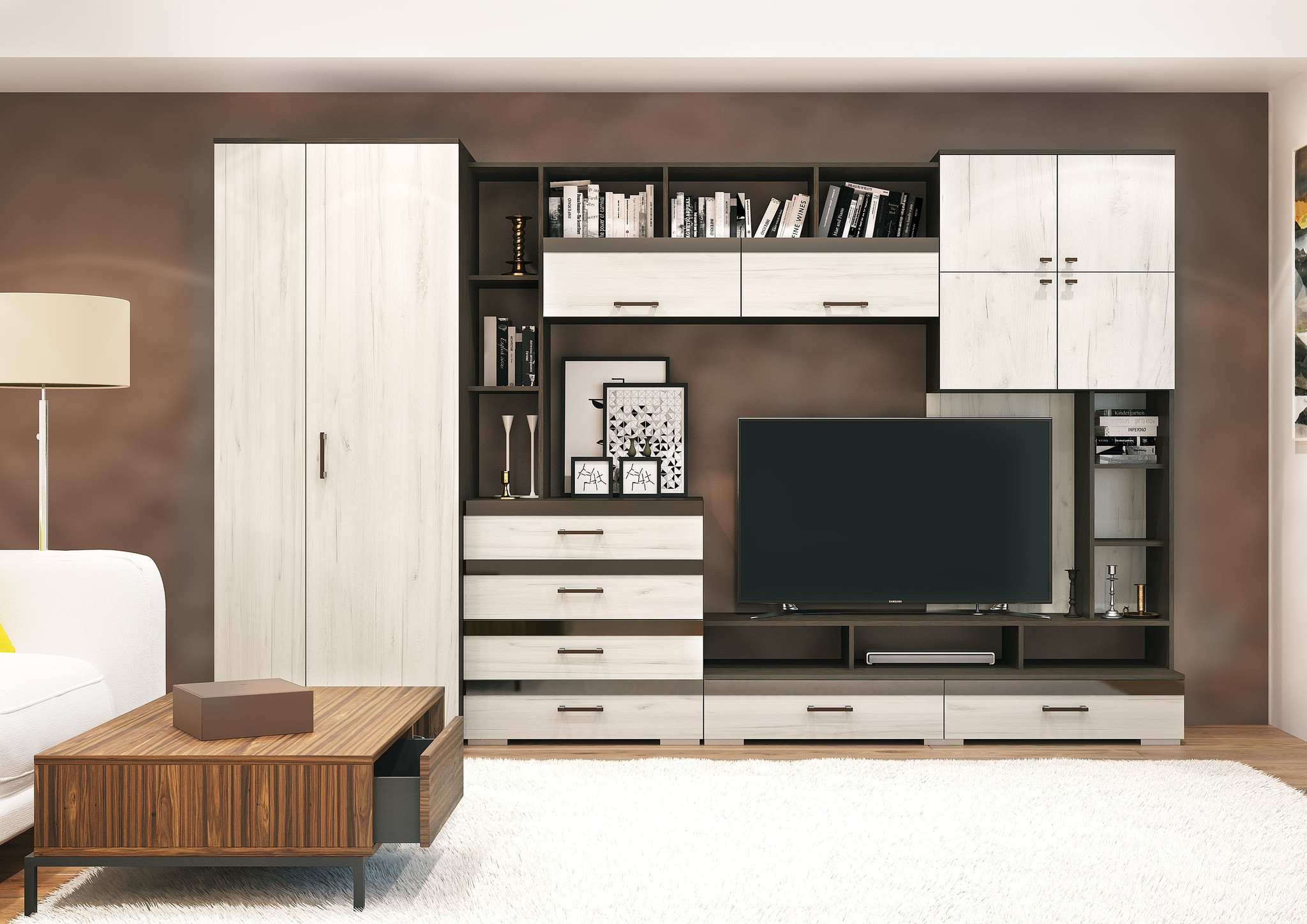 Гостиная Коста Венге\Дуб Прованс ЛДСП (Ш-3200 х В-2000 х Г-574 мм)