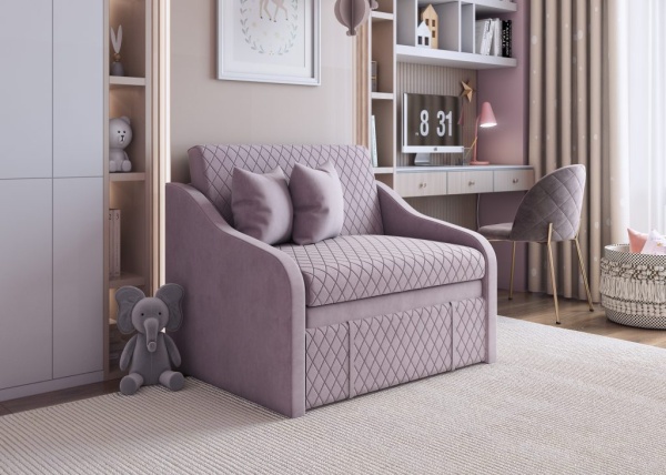 Диван прямой Том, розовый