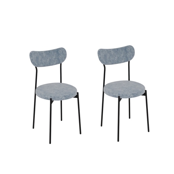 Комплект стульев Стивен (2 шт), черный велюр серый