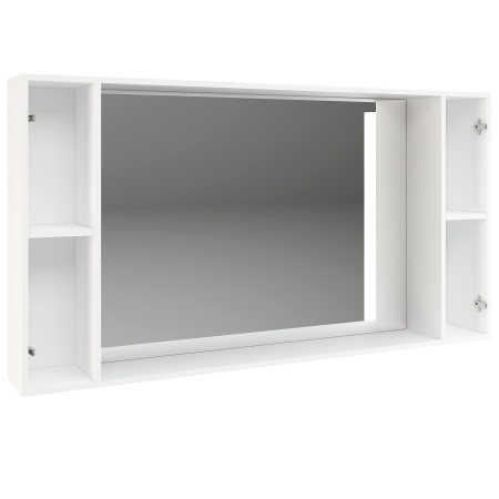 Зеркало с Полками Венесуэла МДФ/Жемчуг Глянец (Ш-1500 х В-800 х Г-220 мм)