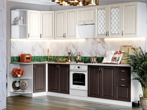 Кухонный Гарнитур Настенька Угловая 1300 x 3200 мм МДФ/Разные Цвета