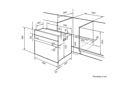 Встраиваемый духовой шкаф LEX EDM 042 WH