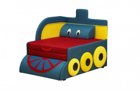 Диван-Тахта Мася-7 Паравозик Синий (Ш-1120 × В-890 × Г-900 мм)