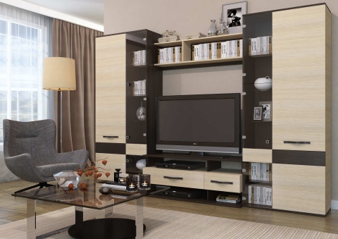 Гостиная Сапфир Кантерберри \Сонома (Ш-2800 х В-2000 х Г-426 мм)